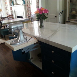 Blue and White Kitchen Island - Kitchen Islands And Kitchen Carts