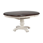 Andrews Butterfly Leaf Dining Table, Antique White and Chestnut Top