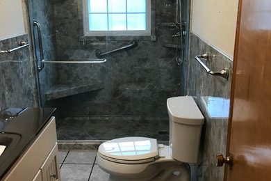 Complete Bathroom Remodel in Gray Emperador