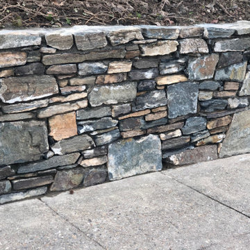 Dry Stacked Field Stone Retaining Wall in AU Park NW Washington DC