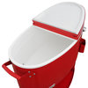 Permasteel 80 Quart Portable Rolling Oval Patio Cooler, Red