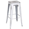 Bristow 30 inch Antique Metal Barstool Antique White Finish 2 Pack