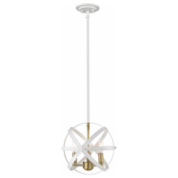 3 Light Pendant in Transitional; Style - 12 Inches Wide by 11.5 Inches
