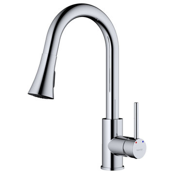 Karran Weybridge Single-Handle Pull-Down Sprayer Kitchen Faucet, Chrome