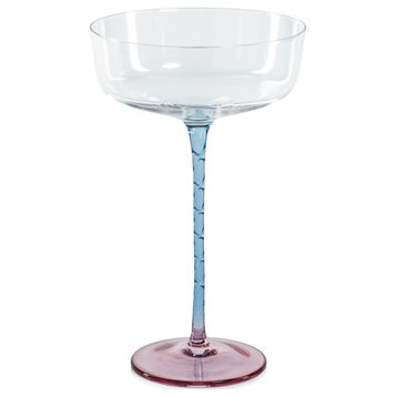 Sachi Pink and Blue Cocktail / Martini Glasses, Set of 4