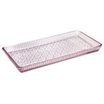 Godinger - Claro Tray, Pink - Whether you are serving guests or simply enjoying your favorite beverage. Featuring emblazoned with a vintage-inspired embossed texture. This traditionally styled glassware is a must-have addition to your kitchen or dining table.