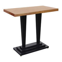 Brasserie Brass or Copper Top Bar Table (Elongated) - Indoor Pub And Bistro Tables