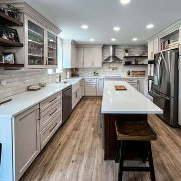 Custom Two-Tone Shaker Style Kitchen with Storage Organization