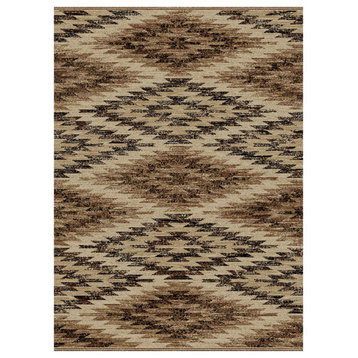 Lodge King Las Cruces Southwestern Area Rug, Brown, 7'10"x9'10"
