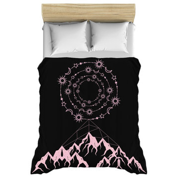 Universe and Mountains Duvet Cover, Queen