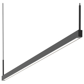 Thin-Line One-Sided LED Pendant, Satin Black, 4' One-