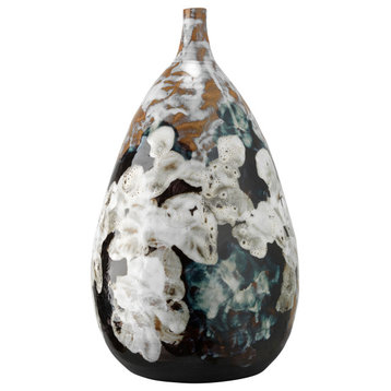 Coastal Style Black Ceramic Collage Vase