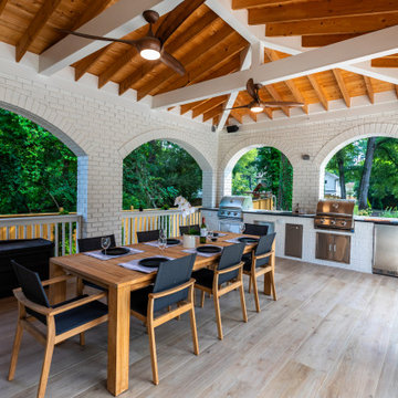 Luxury Covered Outdoor Kitchen & Dining Pavilion