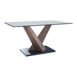 Estelle Walnut / Black Dining Table - Dining Tables