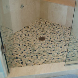 Sea Glass Blend pebble stone and glass tile - Home Decor