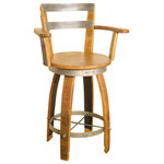 Central Coast Creations - Swivel Top Wine Barrel Bar Stool With Armrest 2, 26" Sit Height - Assembly Required: Please contact me if this is a problem other shipping options are available.