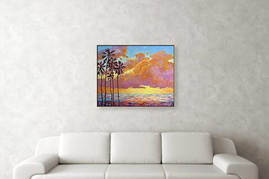 Oil painting of sunset