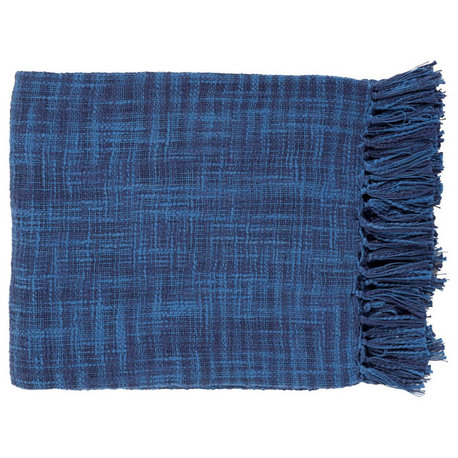 Tori by Surya Throw Blanket, Dark Blue/Navy