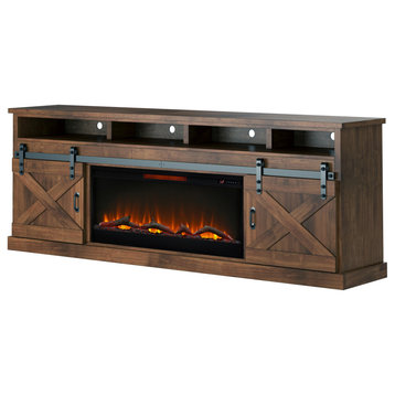 Legends Home Farmhouse 93 inch Fireplace TV Stand for TVs up to 100 inches