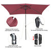 Yescom 10x6ft Rectangle Solar LED Patio Umbrella with Tilt and Crank Terra