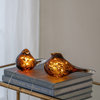 A&B Home Small Glass Bird with LED Amber Light