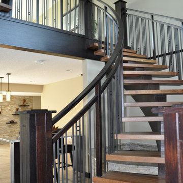 Wenge Freestanding Center Stringer with Cumaru Treads