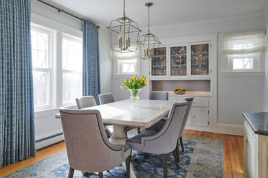 Beach style dining room photo in Boston