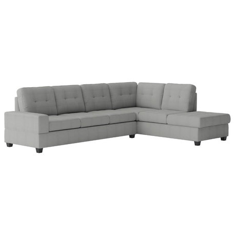 Lexicon Maston Microfiber Sectional Sofa in Gray