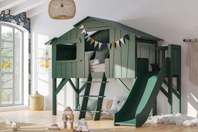 Tree House Bunk Bed with Front Slide Platform