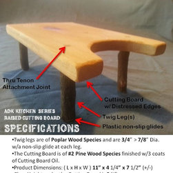 ADK Kitchen Series, Handmade, Rustic, Twig, Raised Cutting Board - Kitchen Tools And Gadgets