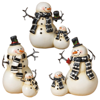 Resin Coupled Snowmen Figurines, Set of 3