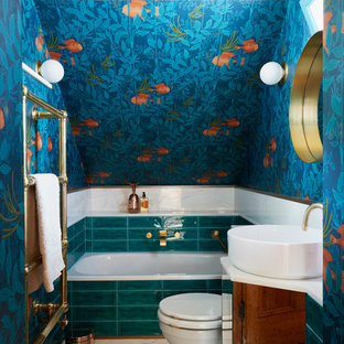 Fotos de baños | Diseños de baños azules con baldosas y/o azulejos