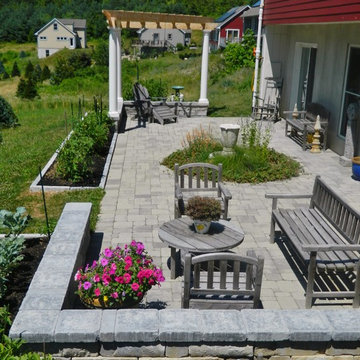 Corner Pergola with Patio Wall Additions