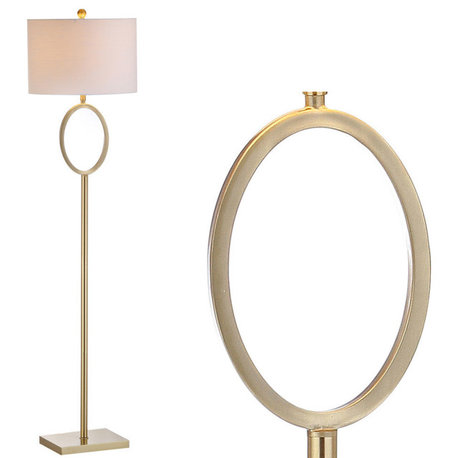 April Metal Modern Contemporary LED Floor Lamp, Brass Gold