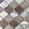Casablanca Brushed Aluminum Arabesque Mosaic Tile, Chip Size: 2"x2", 12"x12" She