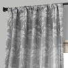 Sequoia Silver Gray Faux Silk Jacquard Curtain Single Panel, 50Wx84L