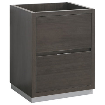 Valencia Free Standing Modern Bathroom Cabinet, Gray Oak, 24"