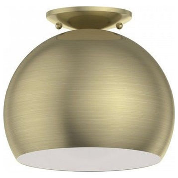 1 Light Flush Mount In Transitional Style-9.25 Inches Tall and 10 Inches Wide