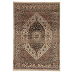 Jaipur - Jaipur Myriad Irenea Myd02 Traditional Rug, Tan and Ivory, 9'6"x12'7" - Inspired by the vintage perfection of sun-bathed Turkish designs, the Myriad collection is warm and inviting with faded yet moody hues. The Irenea rug boasts an elegantly distressed, ornate medallion in tones of tan, ivory, pink, and blue with ivory fringe trim for added texture and antique allure. This power-loomed rug features a plush and durable blend of polyester and polypropylene, lending the ideal accent to high-traffic spaces.