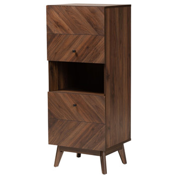 Hugo Mid-Century Storage Cabinet, Walnut Brown