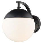 Golden Lighting - Golden Lighting 3218-1W BLK-BLK Dixon - 1 Light Wall Sconce - Mid-century modern design with a modern twist, theDixon 1 Light Wall S Matte Black Opal GlaUL: Suitable for damp locations Energy Star Qualified: n/a ADA Certified: n/a  *Number of Lights: 1-*Wattage:60w Medium Base bulb(s) *Bulb Included:No *Bulb Type:Medium Base *Finish Type:Matte Black