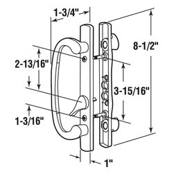 Prime-Line Products C 1280 Sliding Door Handle Set, White - Door Locks
