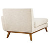 Modway Engage Right-Facing Upholstered Fabric and Wood Chaise in Beige