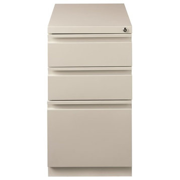 Hirsh 20"D Metal Mobile Pedestal File 3-Drawer Box/Box/File in Light Gray