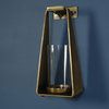 Rustic Minimalist Brass Bronze Candle Wall Sconce | Lantern Hurricane Vintage