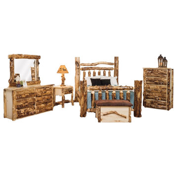 Rustic Aspen Log Bedroom Set, King