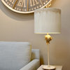 Trellis Table Lamp - Putty Base, Stem with Silver Leaf Orb Element