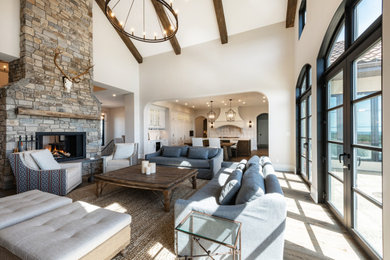 Inspiration for a rustic family room remodel in Calgary