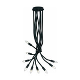 Black ceiling light Lover with 9 arms