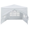 10'x10' Outdoor Party Tent Pavillion With 4 Side Walls, White